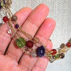 14kt GF Vintage Multigemstone Necklace